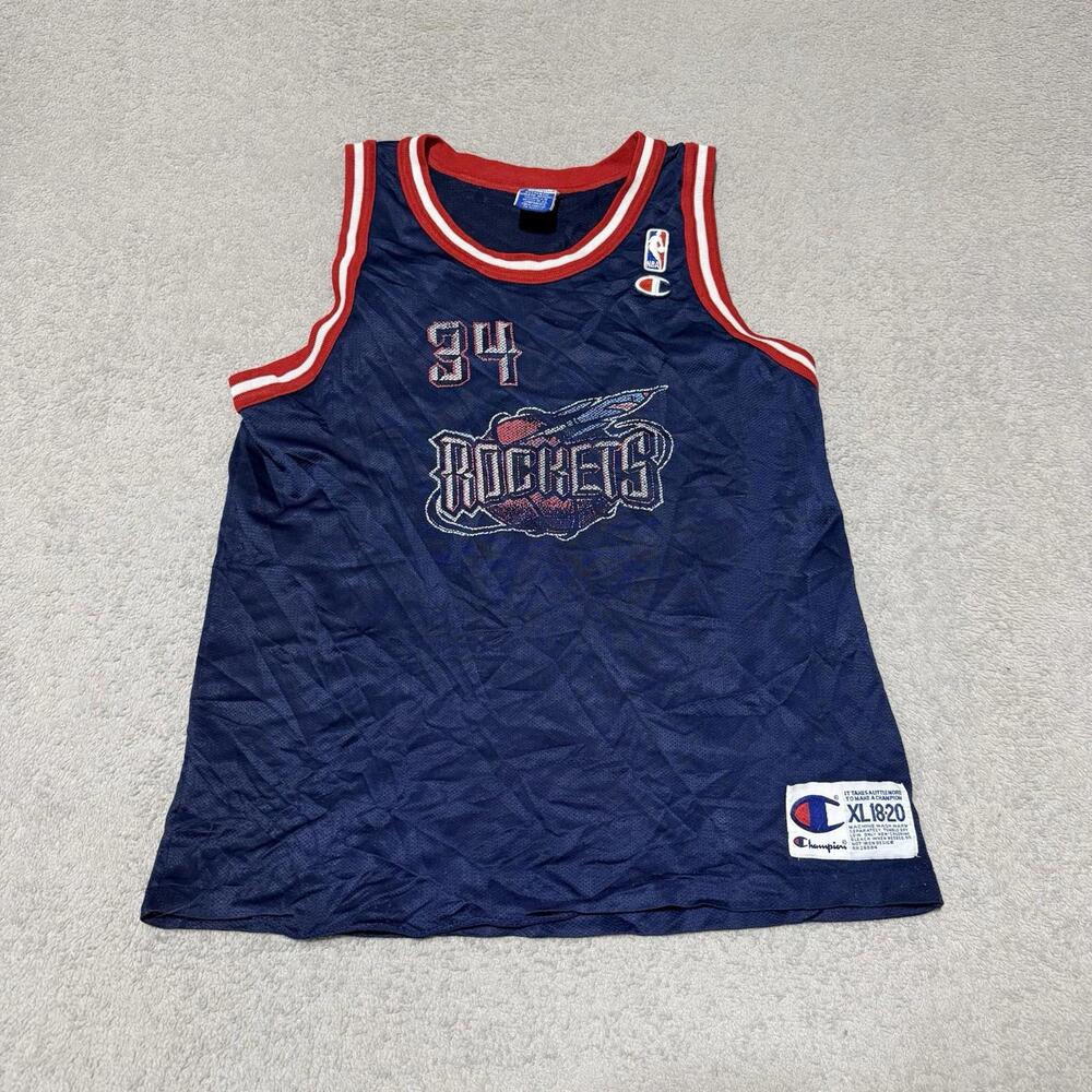Vintage Champion Houston Rockets Olajuwon #34 Jersey Size Youth XL
